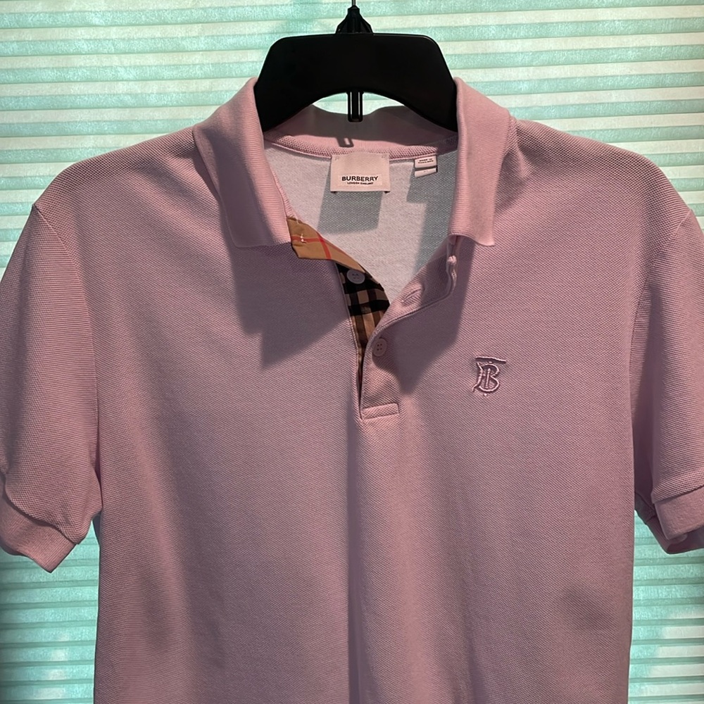Men’s Light Pink Burberry Polo Size Medium